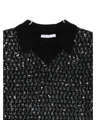 Patrizia Pepe スパンコール付きニットトップス - ブラック - サムネイル3