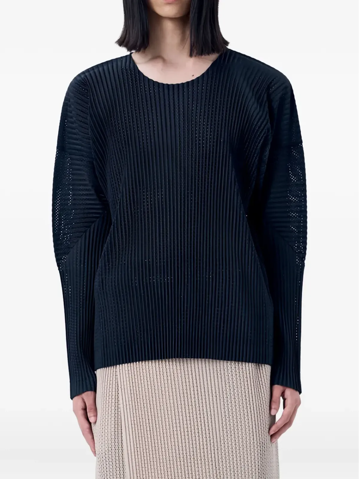 Homme Plissé Issey Miyake プリーツトップス ブラック - 画像2