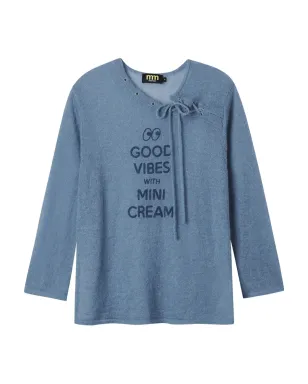 Mini Cream レースアップネックのニットセーター - サムネイル1