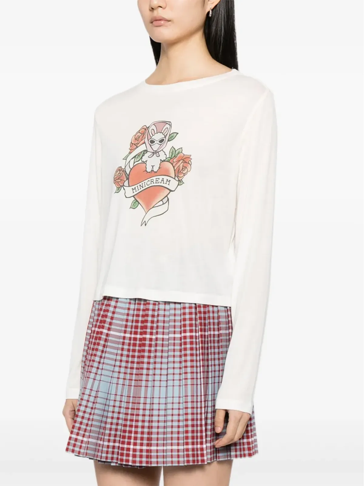 Mini Cream グラフィックプリントTシャツ - 画像3