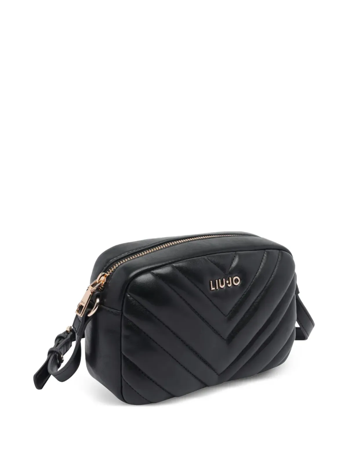 LIU JO キルテッド ロゴプレート ショルダーバッグ - ブラック - 画像3