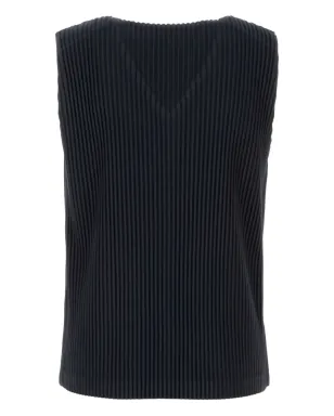 Issey Miyake プリーツVネックベスト - サムネイル2