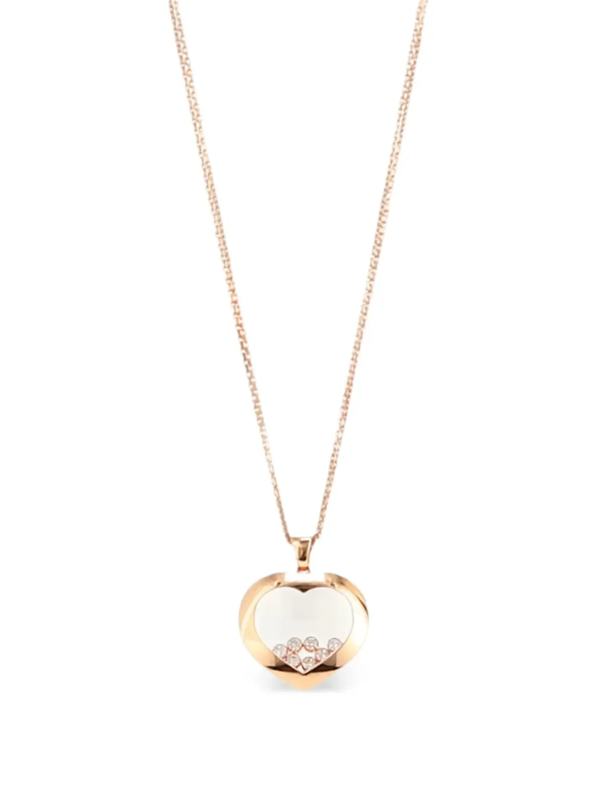 Chopard Pre-Owned ピンクゴールド ハッピーダイヤモンズ ハート ネックレス - 画像3