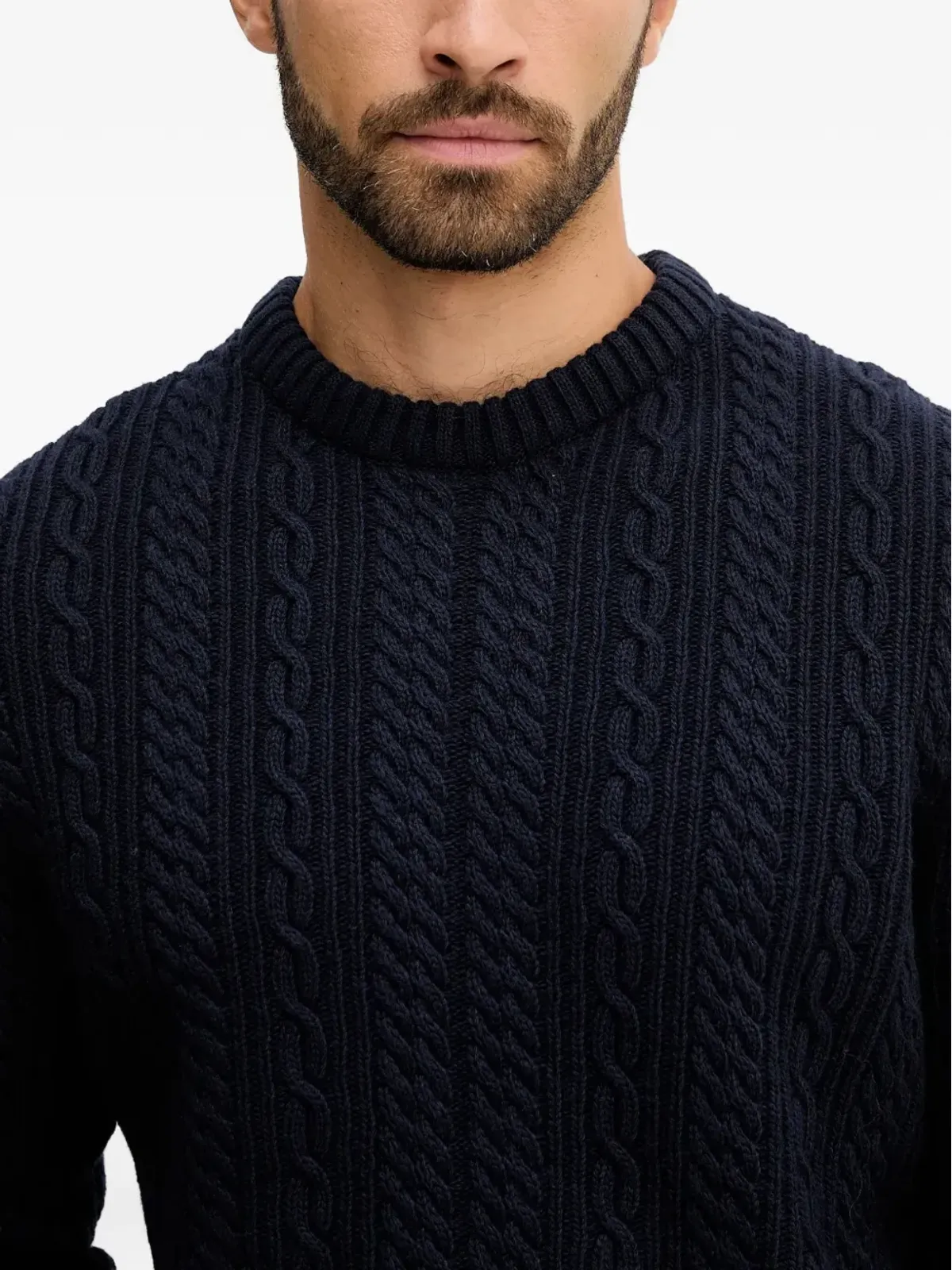 Barbour ケーブル編みクルーネックセーター - 画像4