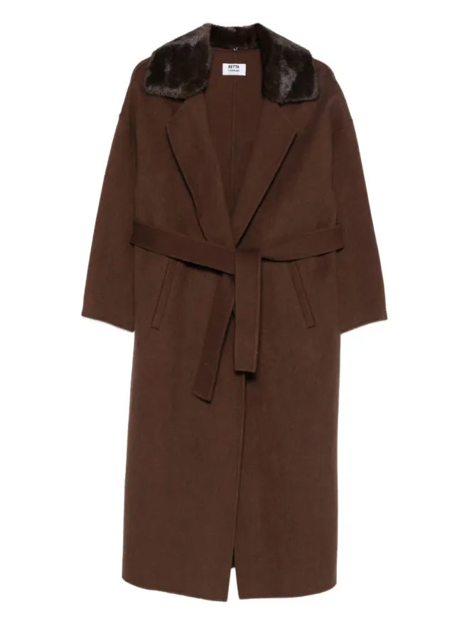 Betta Corradi Betta Corradi panelled-collar belted coatの商品画像