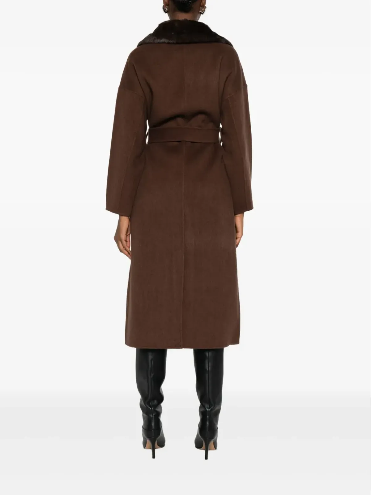 Betta Corradi panelled-collar belted coat - 画像4