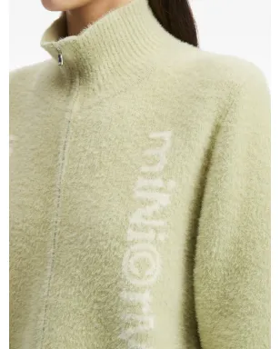 Mini Cream ハイネックジップフロントカーディガン グリーン - サムネイル5