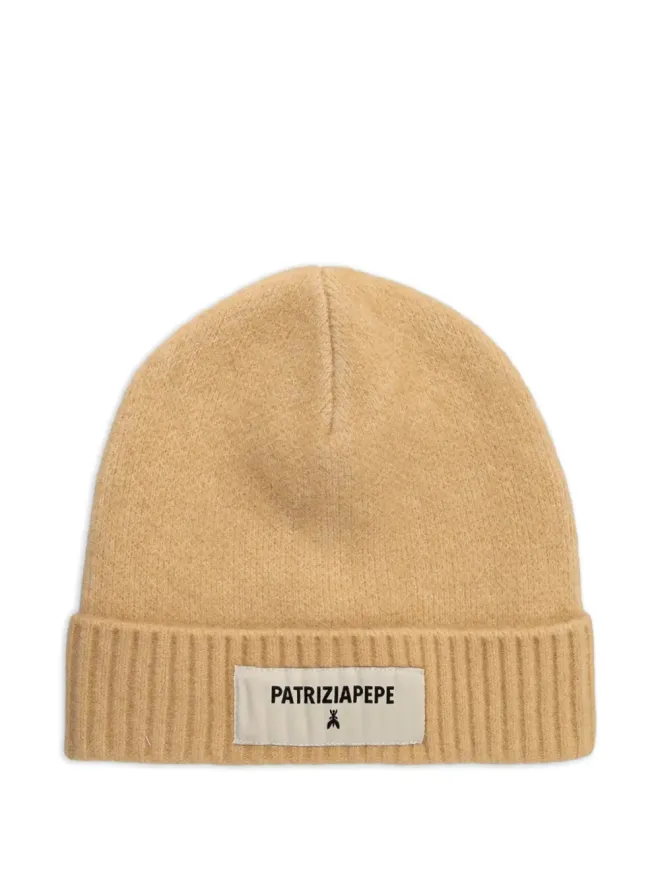 Patrizia Pepe Patrizia Pepe リブ編み ロゴパッチ ビーニー帽の商品画像