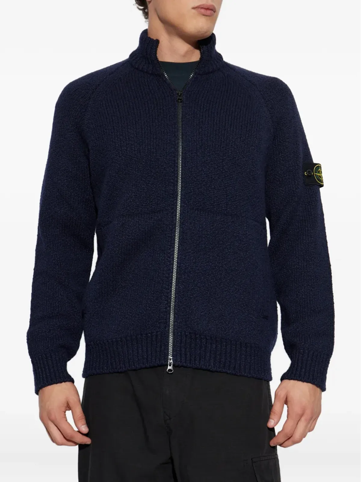 Stone Island ジップフロント パッチポケット ウールセーター - 画像3