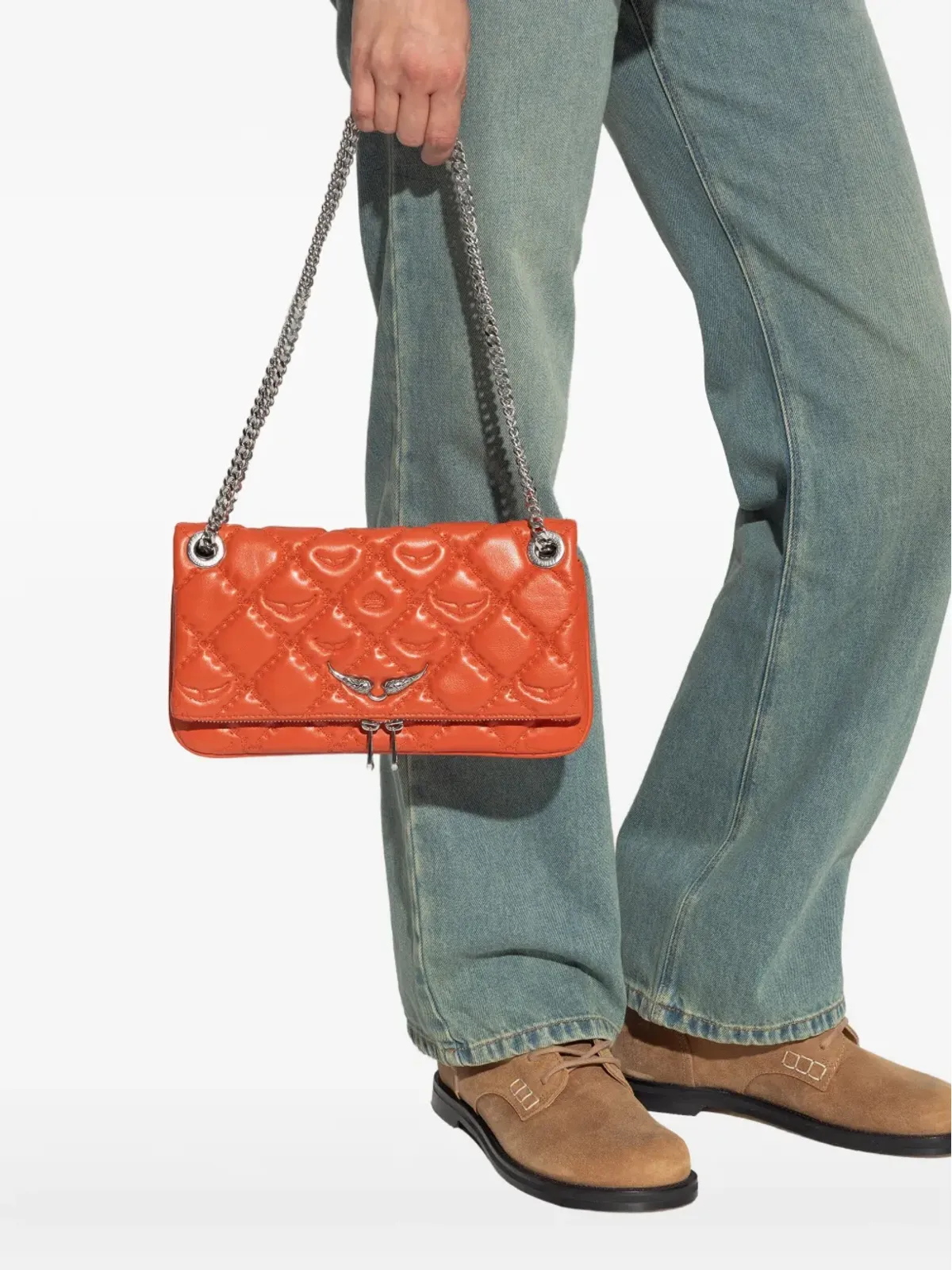 Zadig&Voltaire ロックII キルティッド・モノグラム ショルダーバッグ - オレンジ - 画像2
