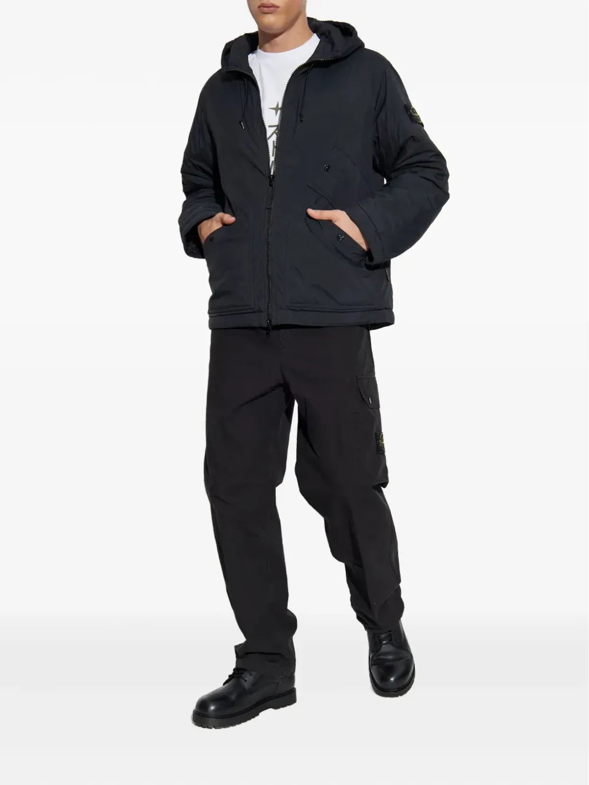 Stone Island フード付きパッチポケットジャケット - 画像2