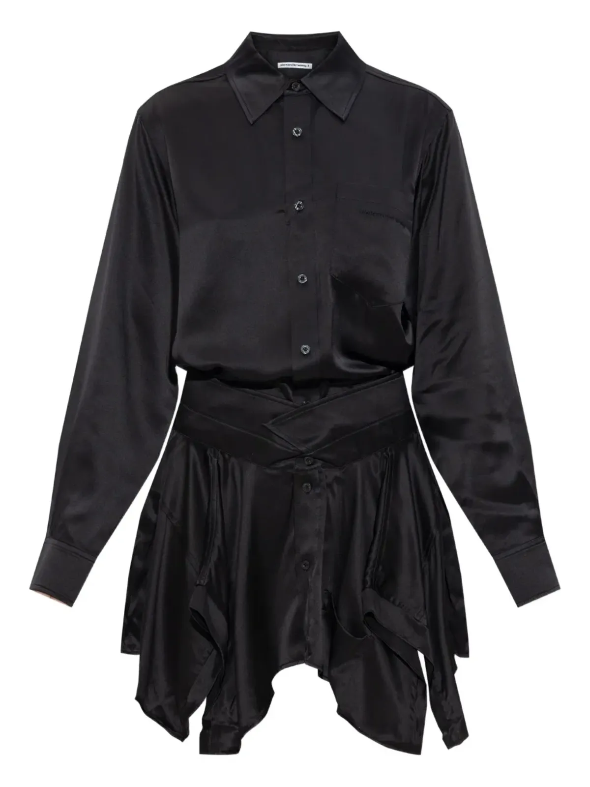 Alexander Wang ボタンダウン アシンメトリカル ミニドレス - 画像1
