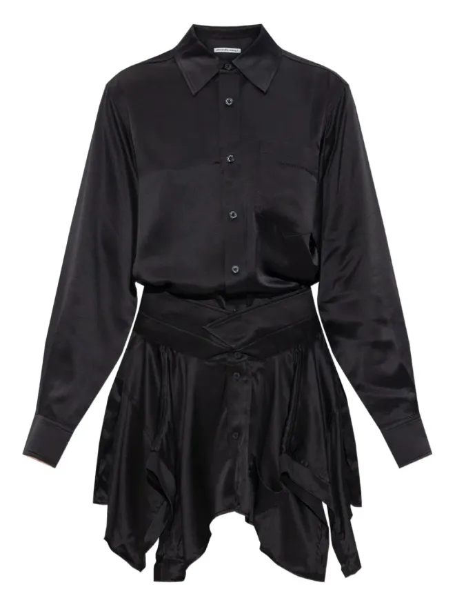 Alexander Wang Alexander Wang ボタンダウン アシンメトリカル ミニドレスの商品画像
