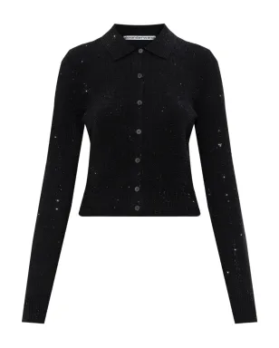 Alexander Wang クリスタル装飾カーディガン - ブラック - サムネイル1