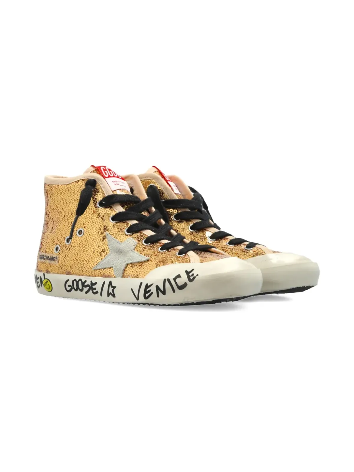 Golden Goose Kids sequin-embellishment star-patch sneakers - 画像1