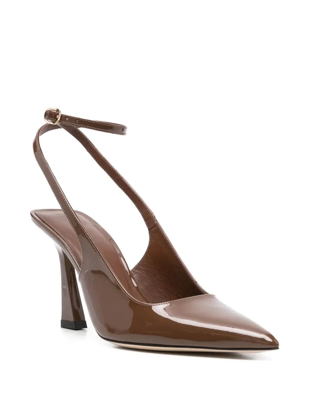 Stuart Weitzman patent-leather ankle-strap pumps - Brown - 画像2