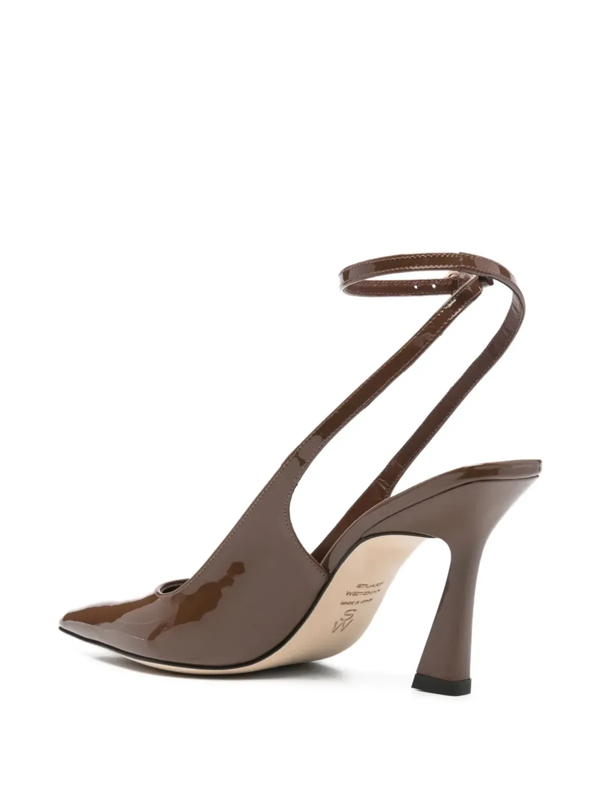 Stuart Weitzman patent-leather ankle-strap pumps - Brown - 画像3