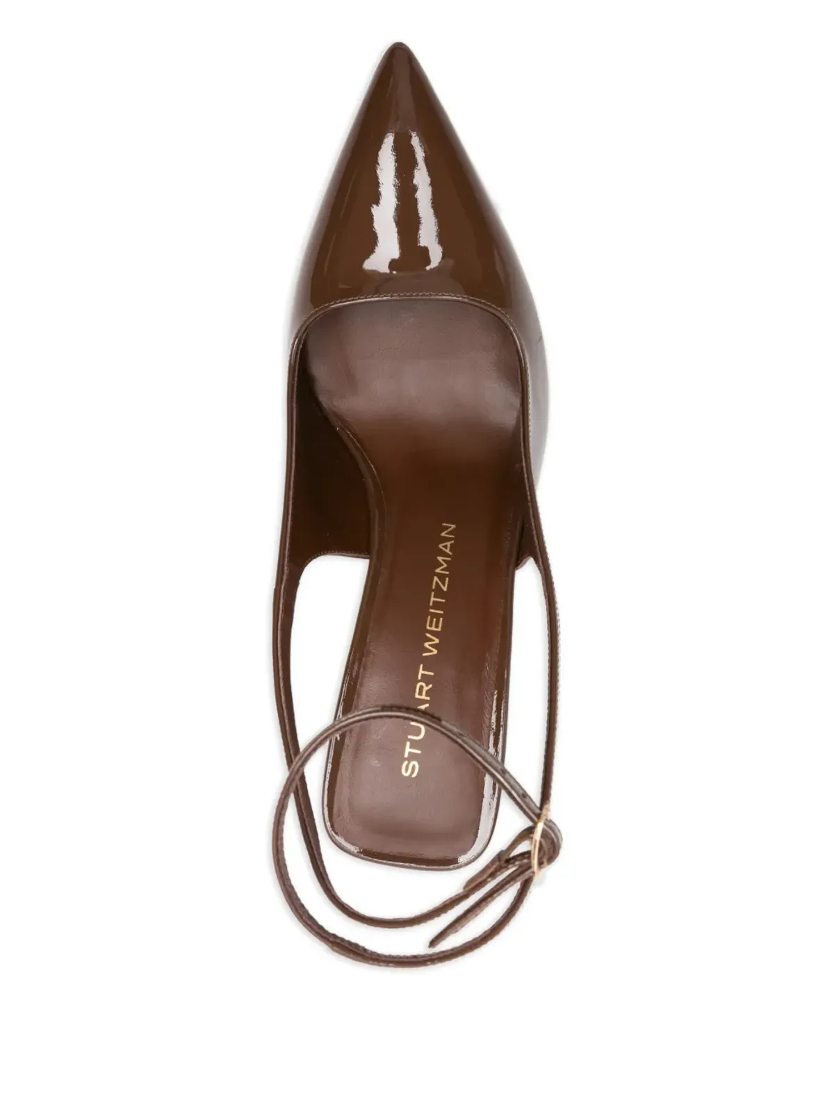 Stuart Weitzman patent-leather ankle-strap pumps - Brown - 画像4