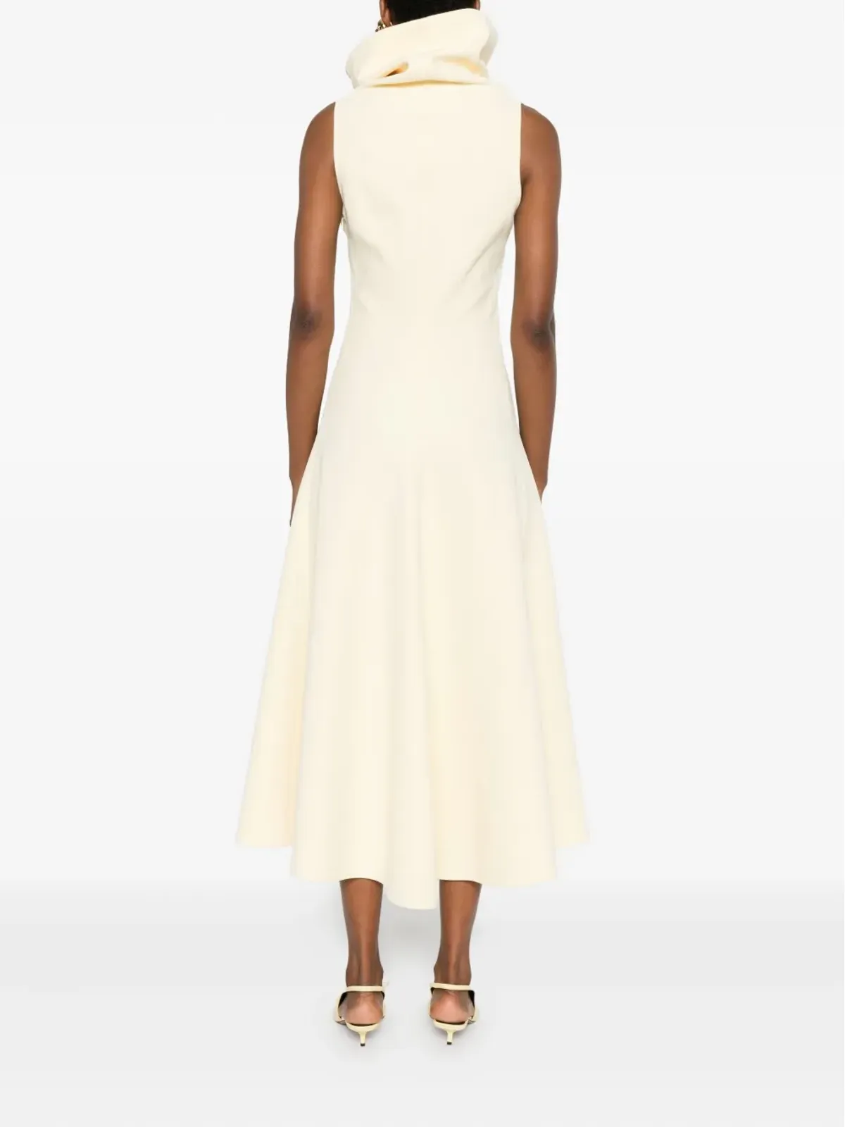 Jacquemus カウルネック ノースリーブ ドレス イエロー - 画像5