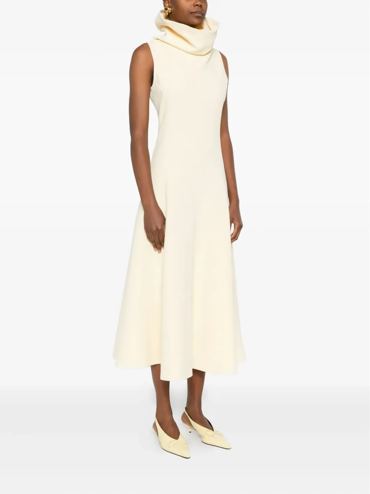 Jacquemus カウルネック ノースリーブ ドレス イエロー - 画像4