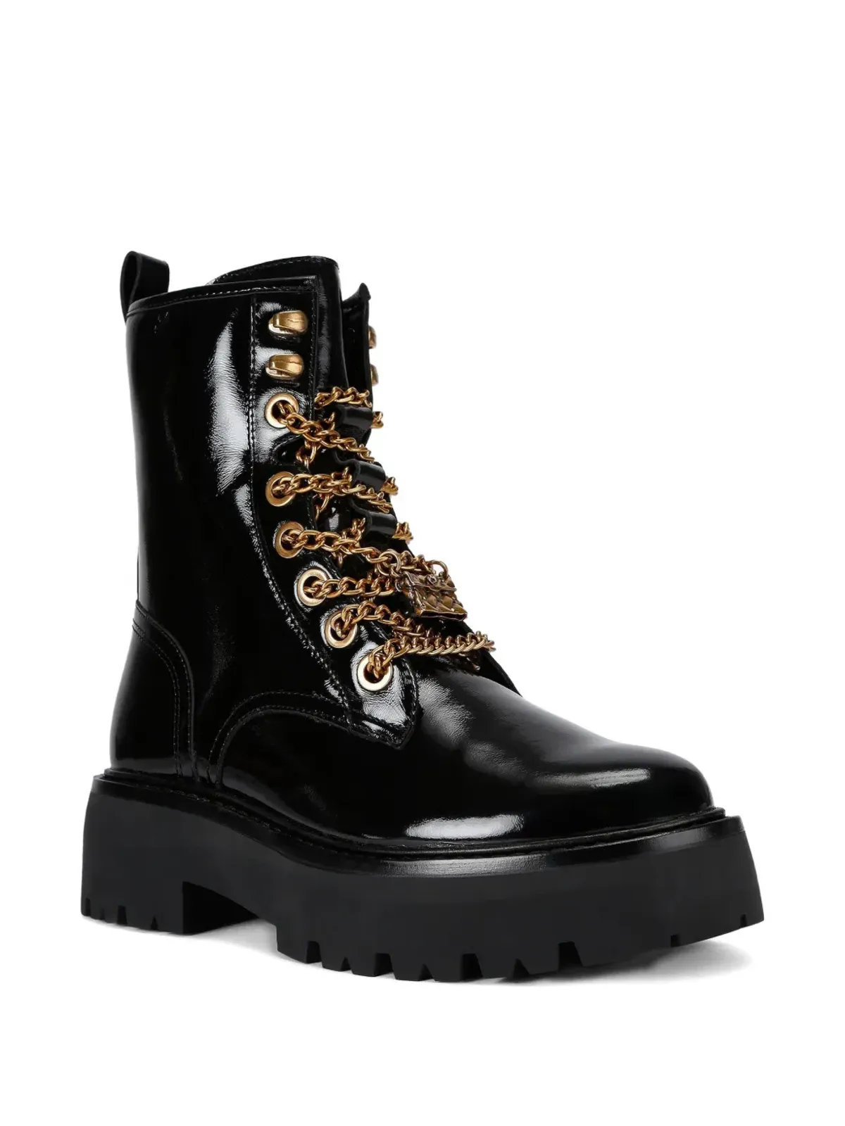 Kurt Geiger London マティルダ チャーム パテントレザー ブーツ ブラック - 画像2