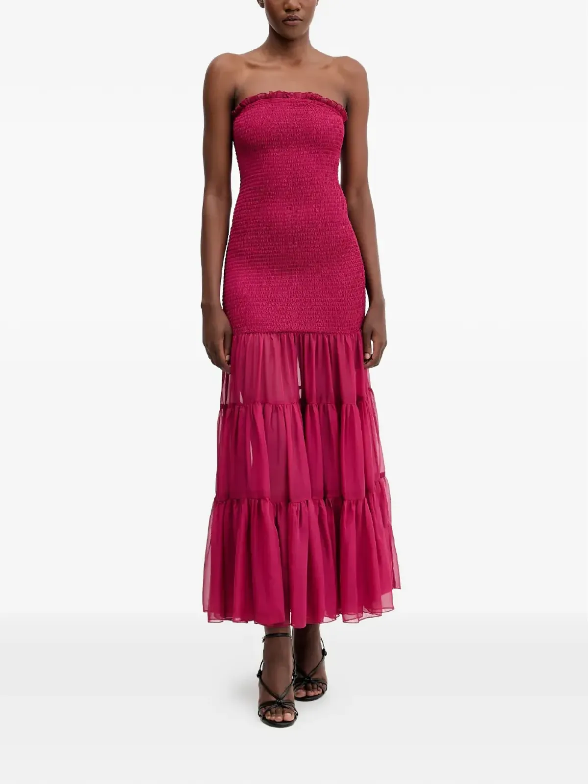Bardot ラッフルシャーリング ミディドレス - 画像1