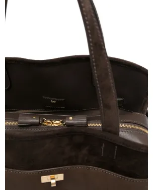 Anya Hindmarch strap-detail suede tote bag - Brown - サムネイル5