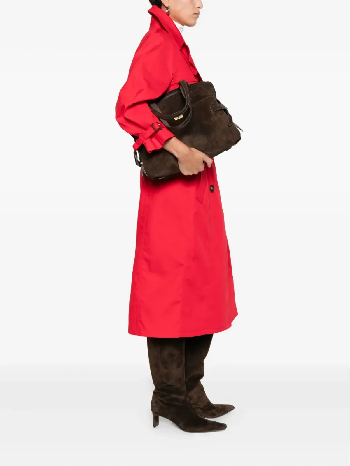 Anya Hindmarch strap-detail suede tote bag - Brown - 画像2