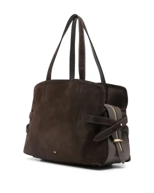 Anya Hindmarch strap-detail suede tote bag - Brown - サムネイル3