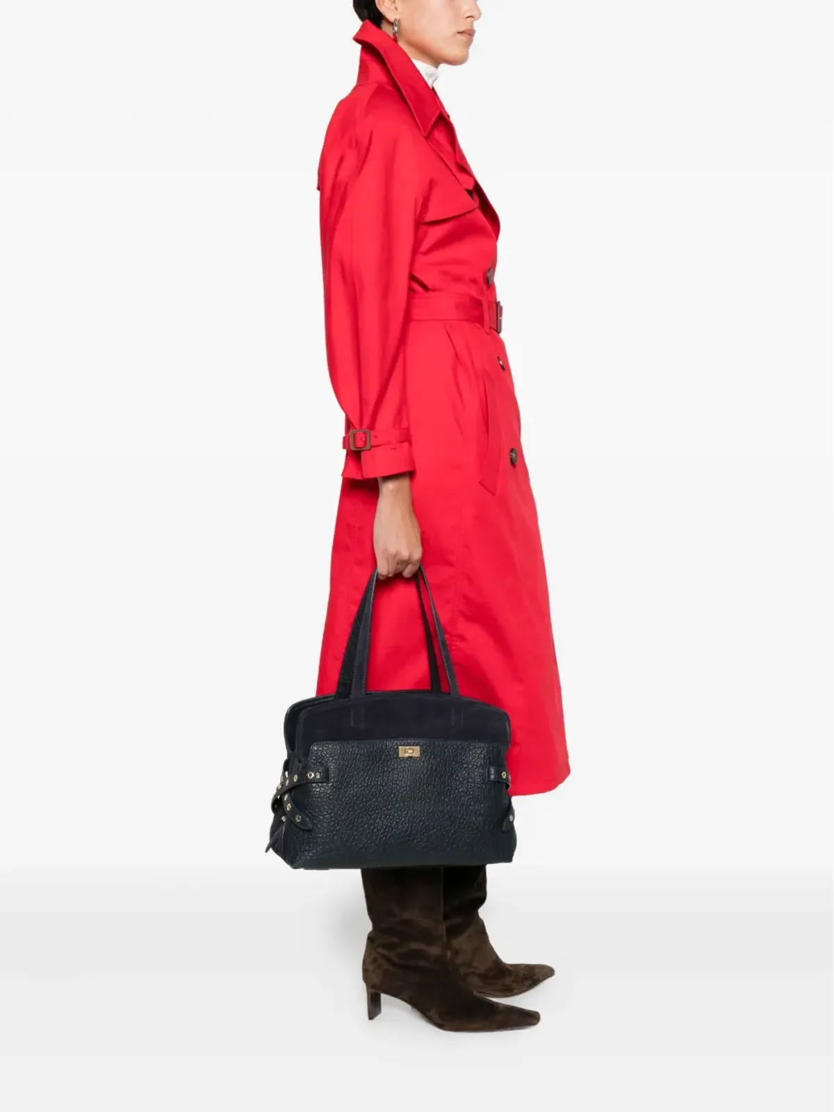 Anya Hindmarch グレインレザー アイレットディテール トートバッグ - 画像2