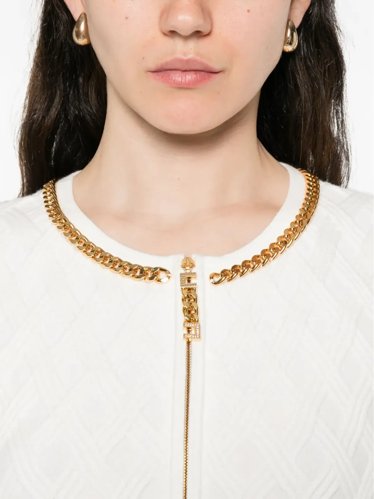 Elisabetta Franchi チェーン装飾キルティングドレス - 画像5