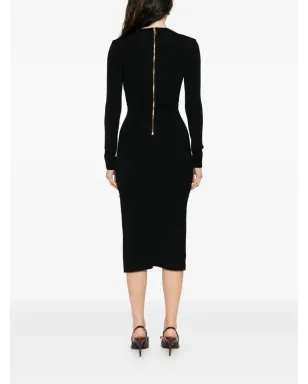 Elisabetta Franchi チェーン付きリブニットドレス - サムネイル4