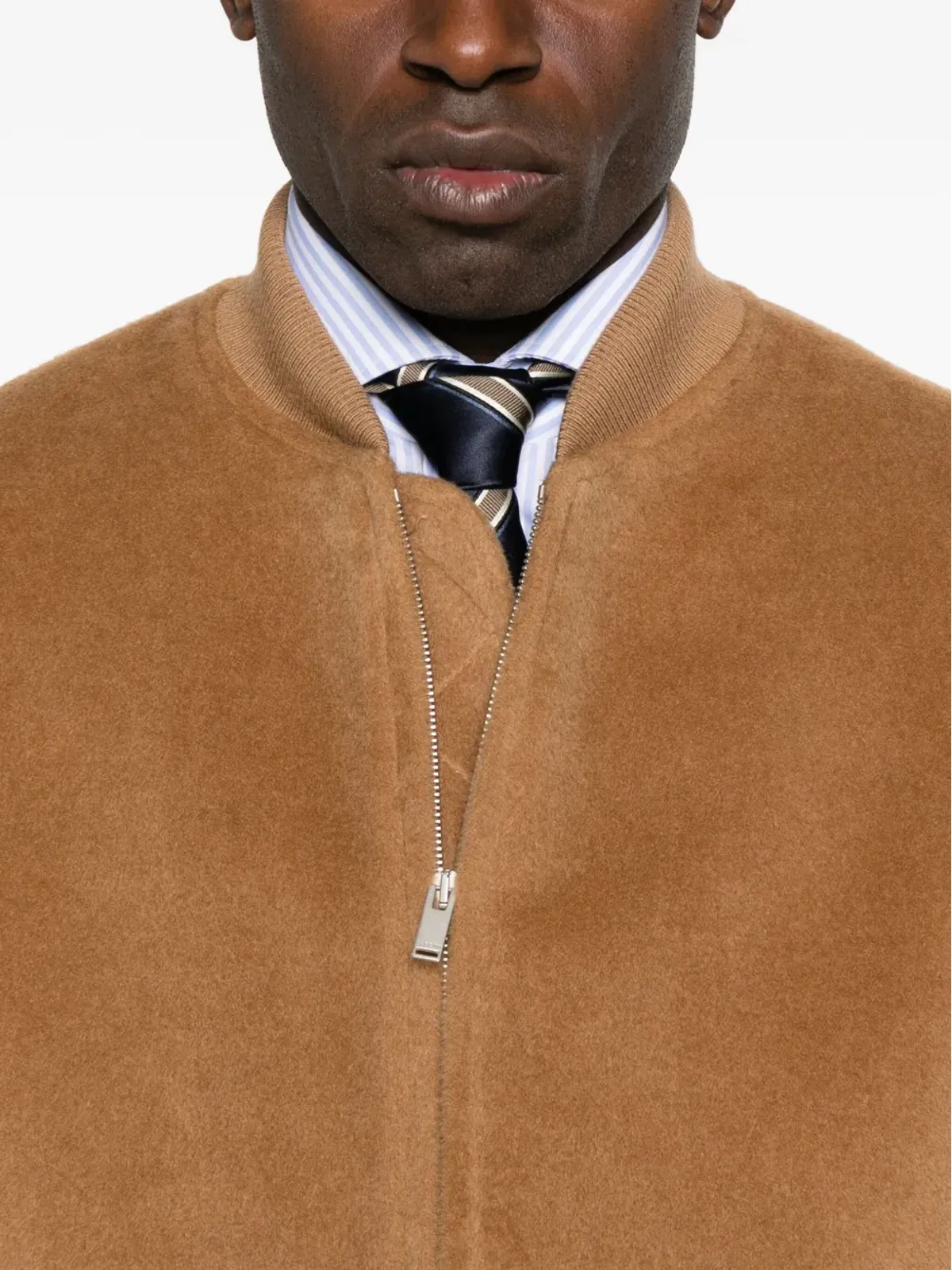 Lardini リブ編み襟 ウールジャケット - 画像5