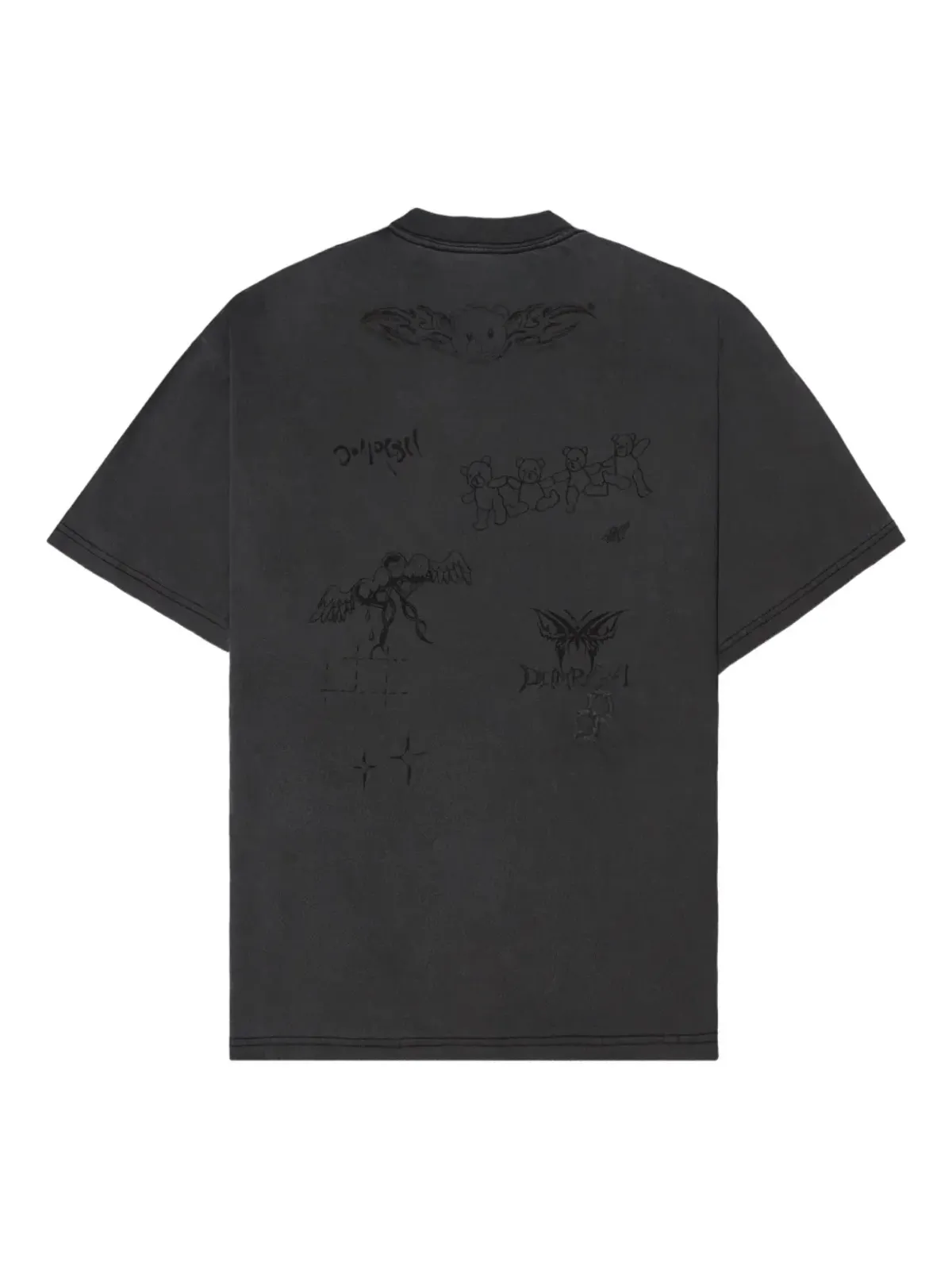 DOMREBEL スナップ・スケッチ ベアプリント Tシャツ - 画像4
