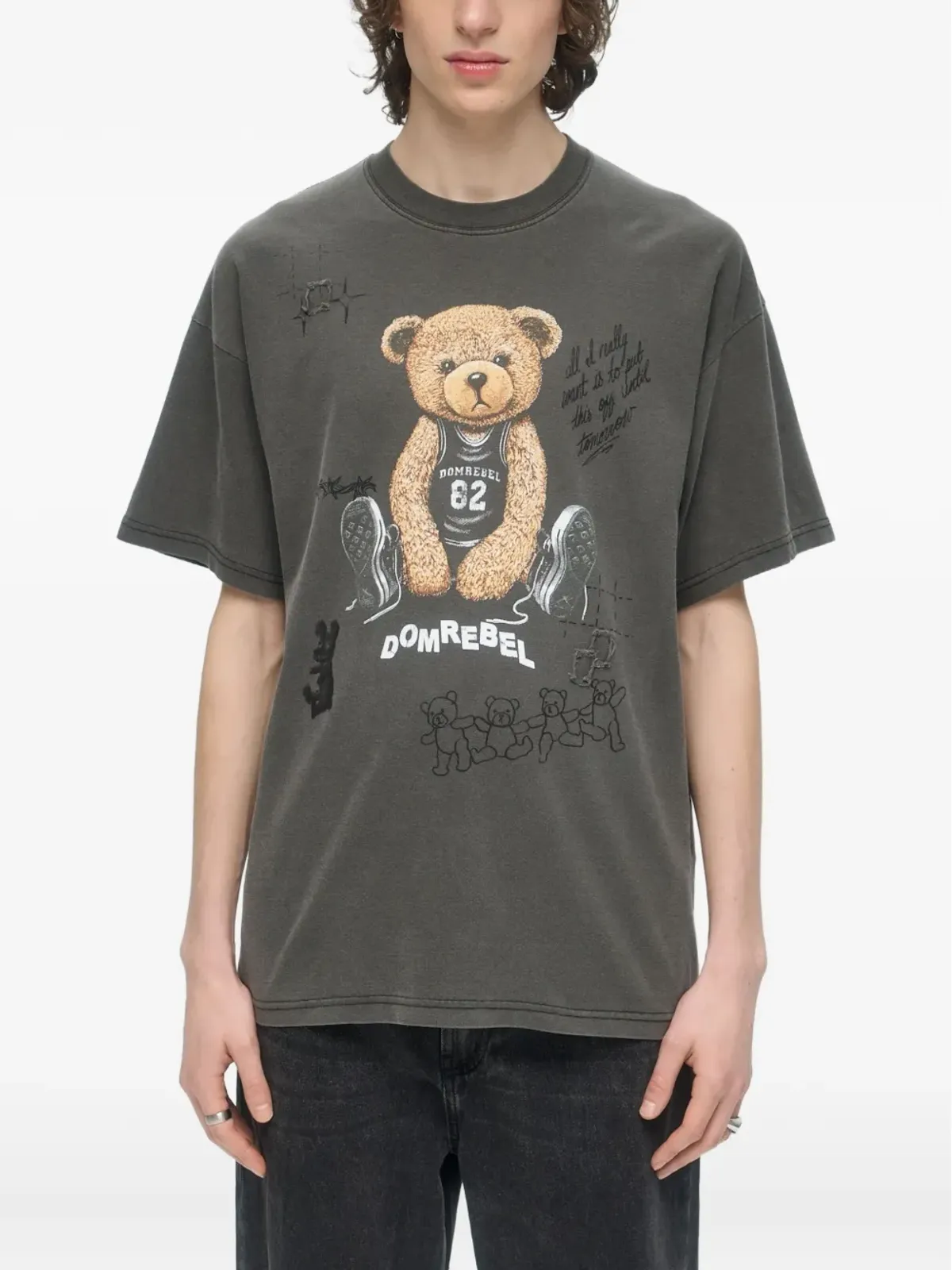 DOMREBEL Play Sketch ベアプリント Tシャツ - 画像2