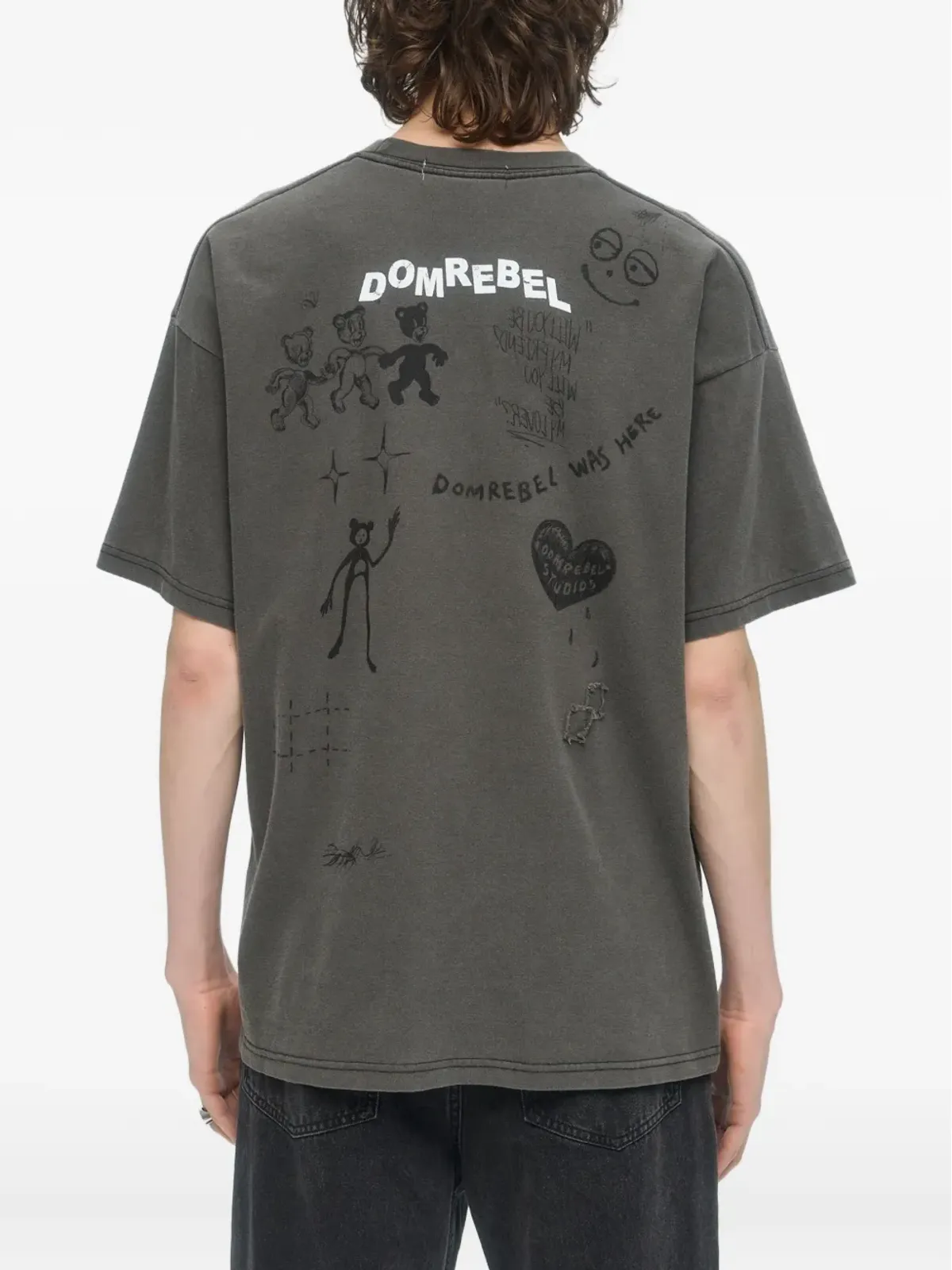 DOMREBEL Play Sketch ベアプリント Tシャツ - 画像3