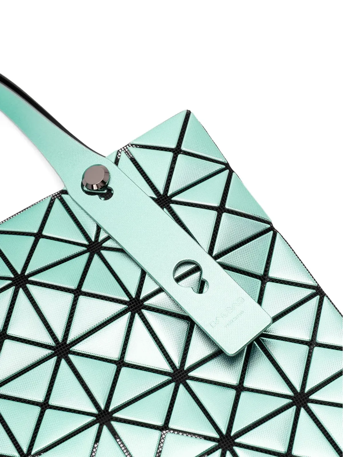 Bao Bao Issey Miyake プラチナメタリックの幾何学パターン・トートバッグ（グリーン） - 画像5