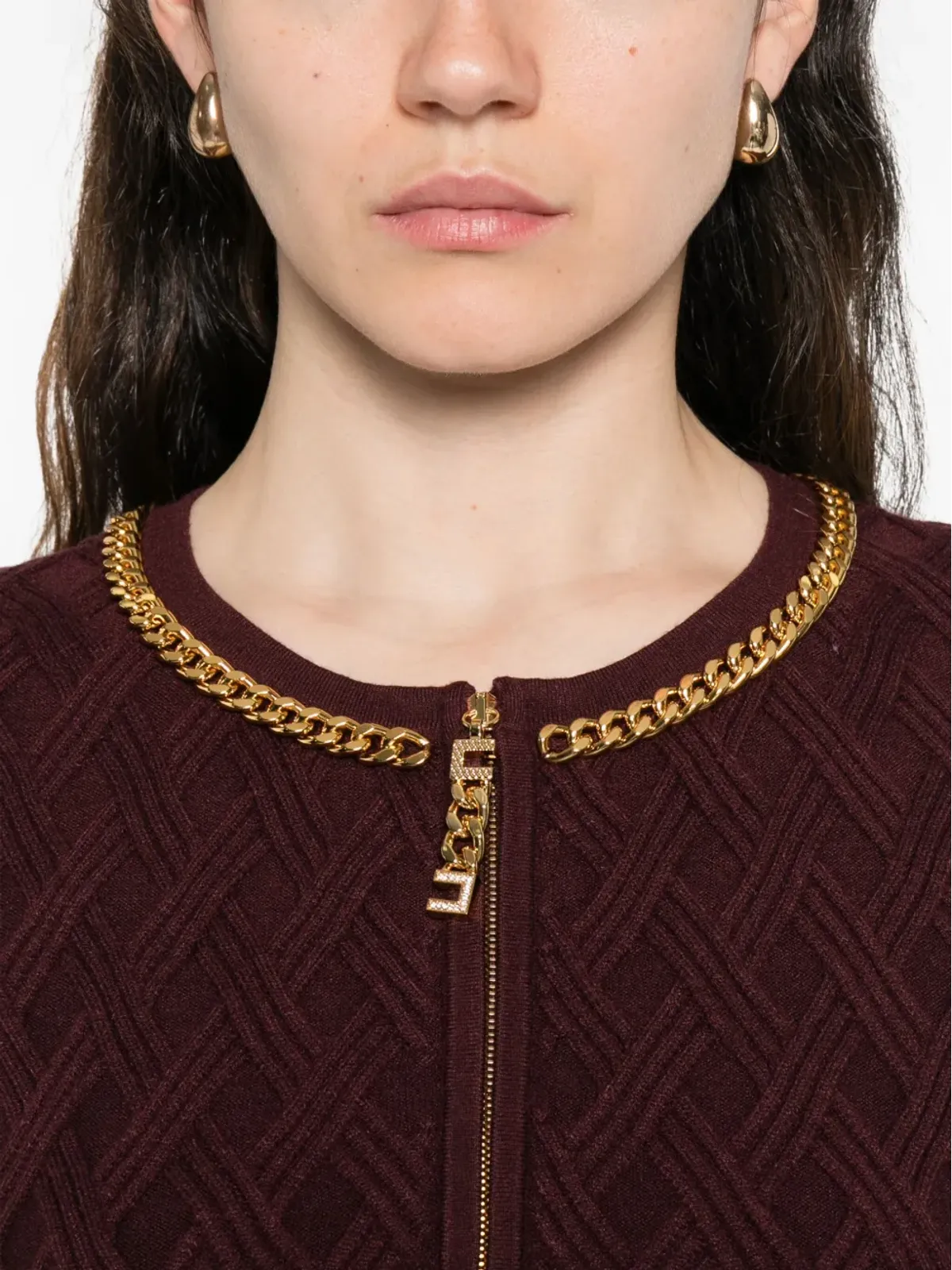 Elisabetta Franchi チェーン装飾ミニドレス - 画像5