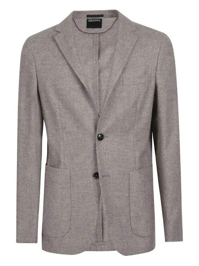ZEGNA Zegna ツーボタン ウール ブレザー（ブラウン）の商品画像