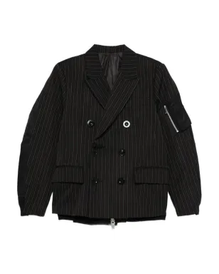 sacai ピンストライプ ダブルブレスト ブレザー - サムネイル1