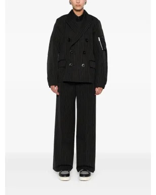 sacai ピンストライプポケットパンツ ブラック - サムネイル2