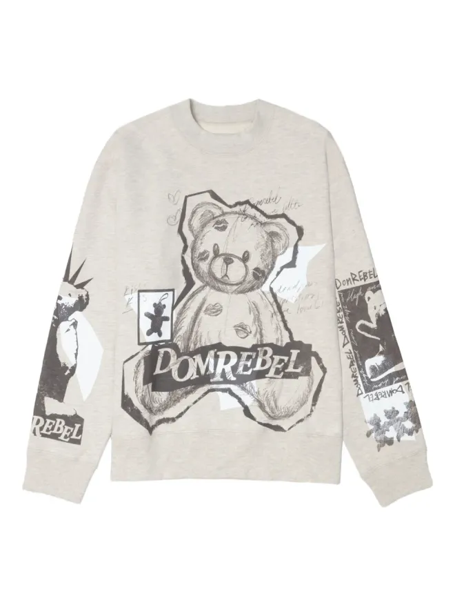 DOMREBEL DOMREBEL テディベア柄ハイロー裾スウェットシャツの商品画像