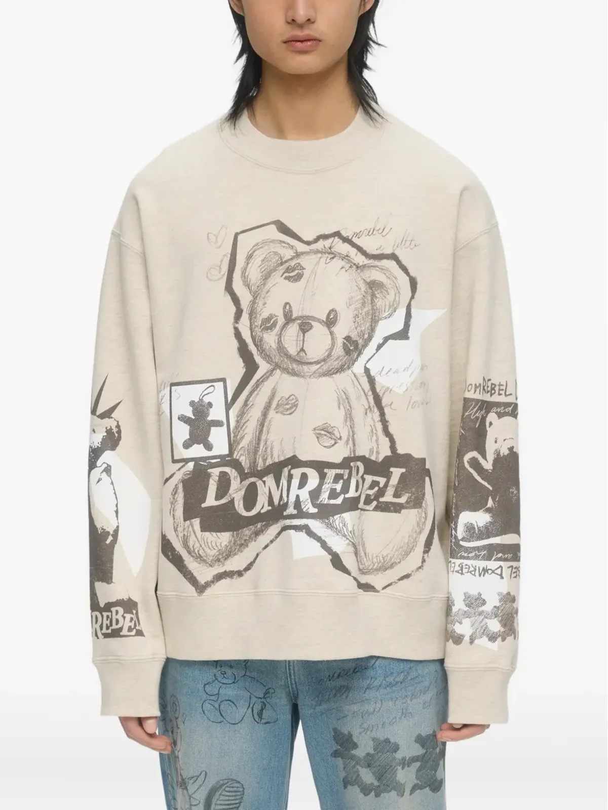 DOMREBEL テディベア柄ハイロー裾スウェットシャツ - 画像2