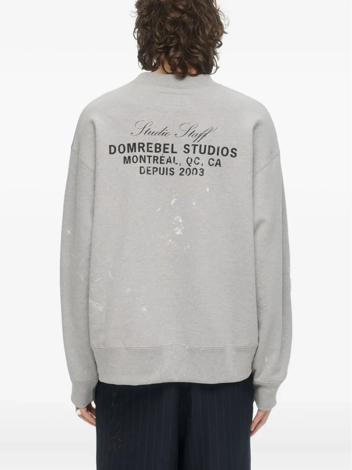 DOMREBEL スタッフ ペイントスプラター クルーネック スウェットシャツ - グレー - 画像4