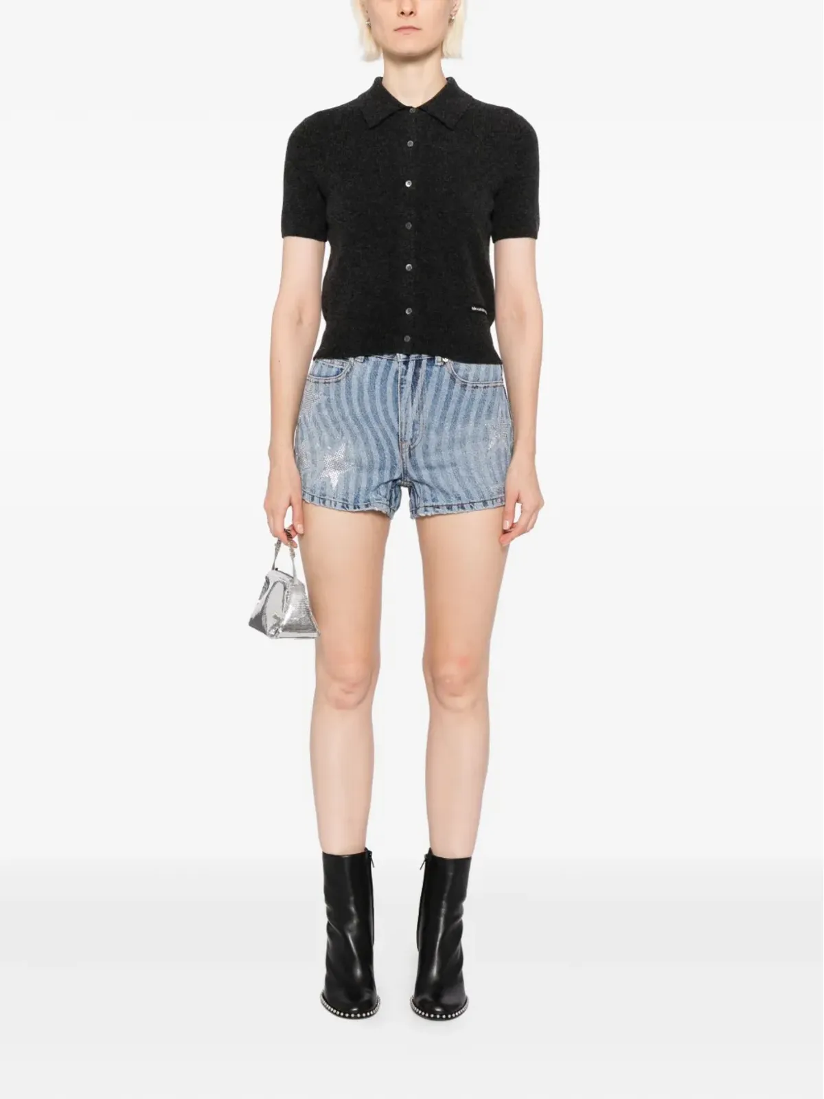 Alexander Wang スター付きデニムショートパンツ - 画像2