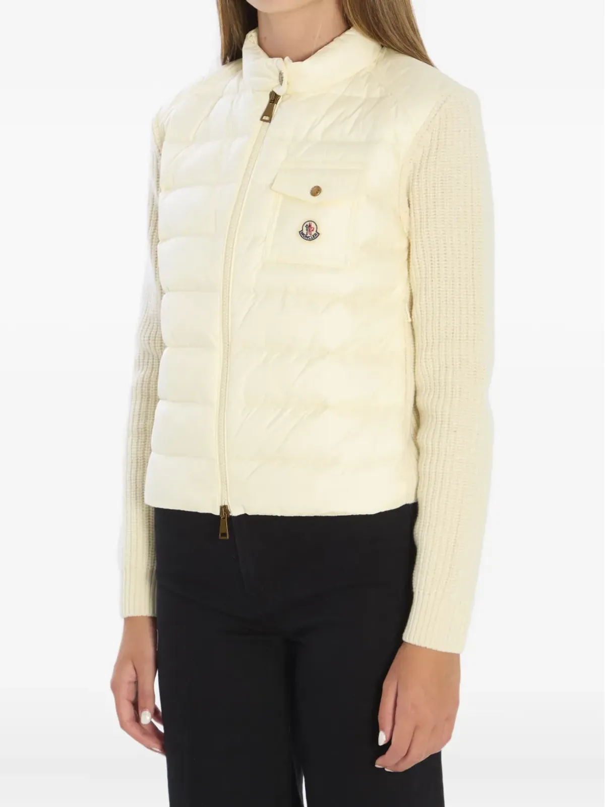 Moncler パッド入り前面チェストポケット付きカーディガン - White - 画像3