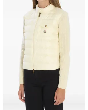 Moncler パッド入り前面チェストポケット付きカーディガン - White - サムネイル3
