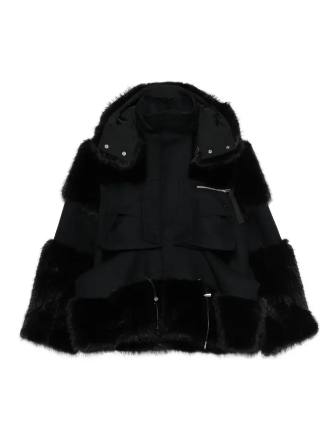 sacai sacai ファー付きフードジャケットの商品画像