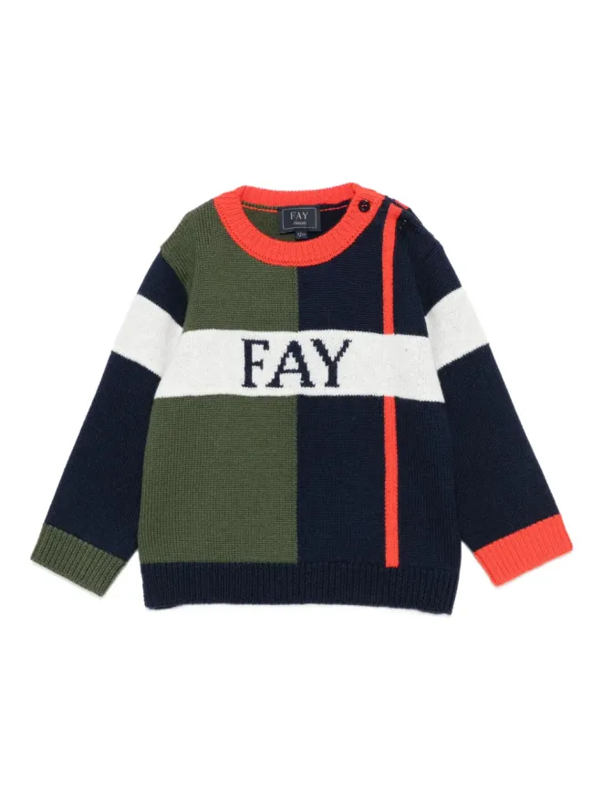 Fay Kids Fay Kids カラーブロックセーター - ブルーの商品画像