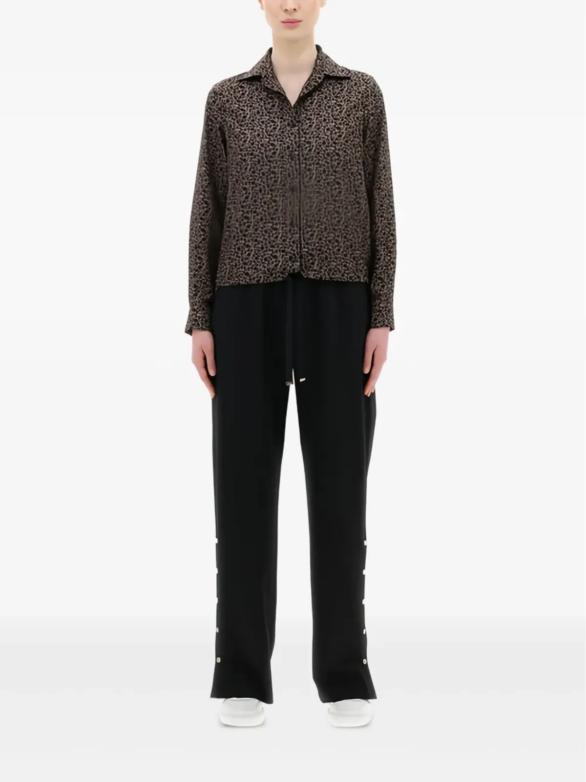 Herno tie-waist patterned shirt - Black - 画像2